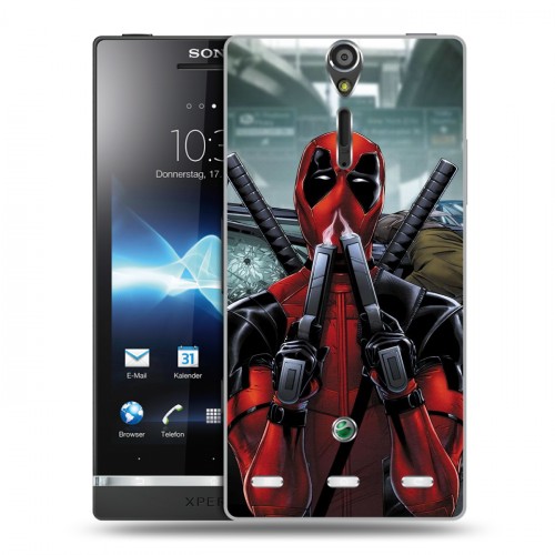 Дизайнерский пластиковый чехол для Sony Xperia S Дэдпул