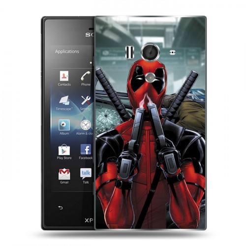 Дизайнерский пластиковый чехол для Sony Xperia acro S Дэдпул