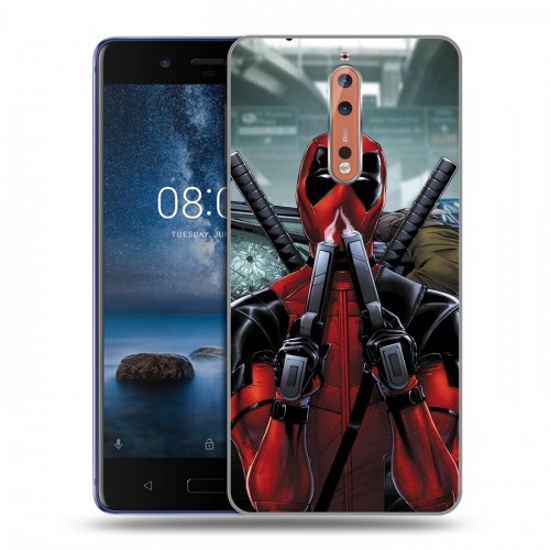 Дизайнерский пластиковый чехол для Nokia 8 Дэдпул