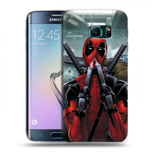 Дизайнерский пластиковый чехол для Samsung Galaxy S6 Edge Дэдпул