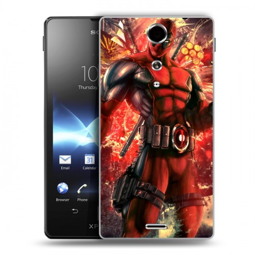 Дизайнерский пластиковый чехол для Sony Xperia TX Дэдпул