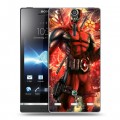 Дизайнерский пластиковый чехол для Sony Xperia S Дэдпул