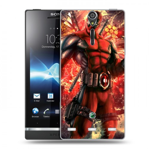 Дизайнерский пластиковый чехол для Sony Xperia S Дэдпул