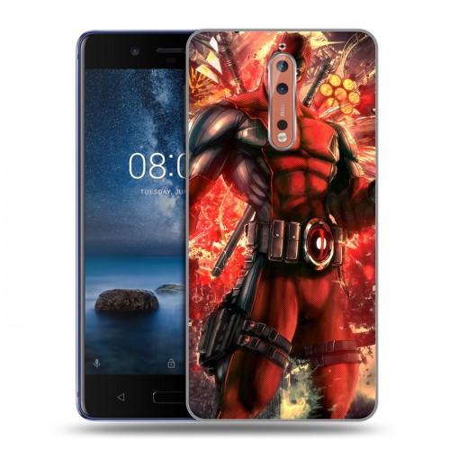 Дизайнерский пластиковый чехол для Nokia 8 Дэдпул