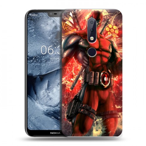 Дизайнерский пластиковый чехол для Nokia 6.1 Plus Дэдпул