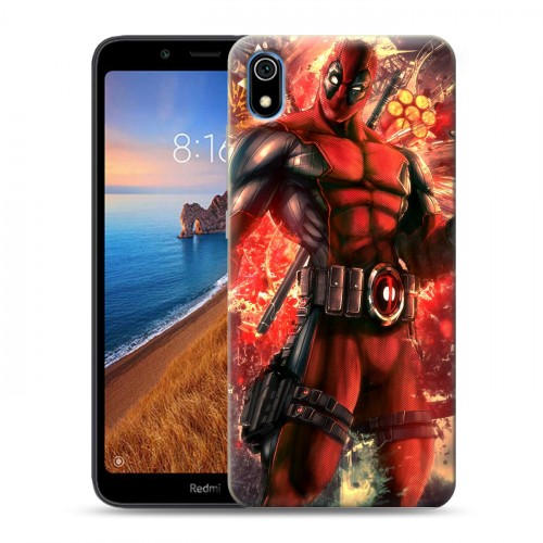 Дизайнерский силиконовый чехол для Xiaomi RedMi 7A Дэдпул