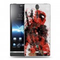 Дизайнерский пластиковый чехол для Sony Xperia S Дэдпул