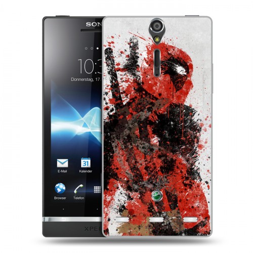 Дизайнерский пластиковый чехол для Sony Xperia S Дэдпул