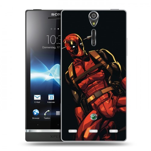 Дизайнерский пластиковый чехол для Sony Xperia S Дэдпул