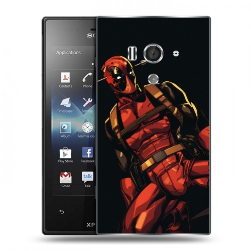 Дизайнерский пластиковый чехол для Sony Xperia acro S Дэдпул