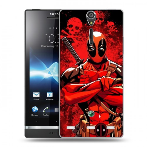 Дизайнерский пластиковый чехол для Sony Xperia S Дэдпул