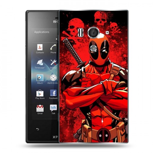 Дизайнерский пластиковый чехол для Sony Xperia acro S Дэдпул