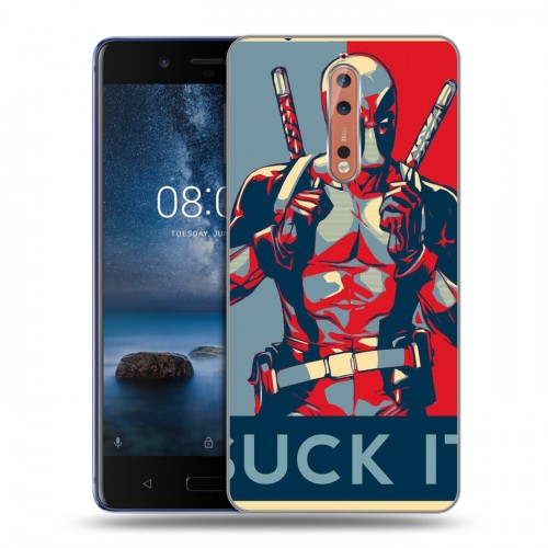 Дизайнерский пластиковый чехол для Nokia 8 Дэдпул