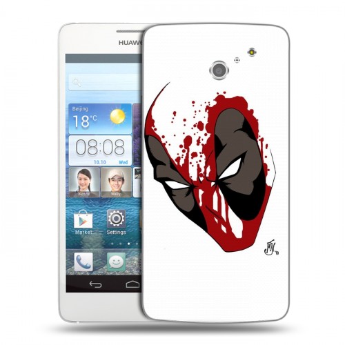 Дизайнерский пластиковый чехол для Huawei Ascend D2 Дэдпул