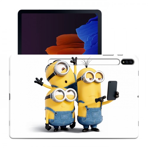 Дизайнерский силиконовый чехол для Samsung Galaxy Tab S7 Plus Миньоны