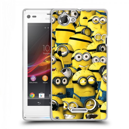 Дизайнерский пластиковый чехол для Sony Xperia L Миньоны