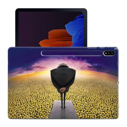 Дизайнерский силиконовый чехол для Samsung Galaxy Tab S7 Plus Миньоны