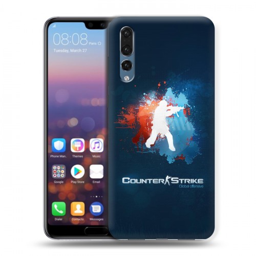 Дизайнерский силиконовый с усиленными углами чехол для Huawei P20 Pro Counter-strike