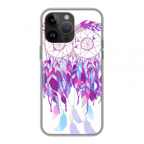 Дизайнерский силиконовый с усиленными углами чехол для Iphone 14 Pro Max Совиные ловцы снов