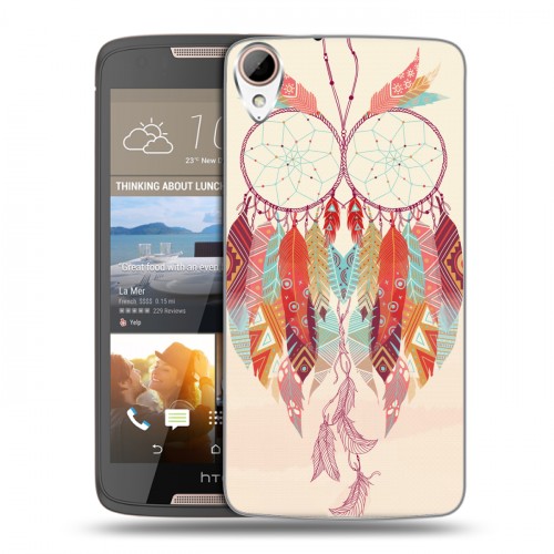 Дизайнерский силиконовый чехол для HTC Desire 828 Совиные ловцы снов
