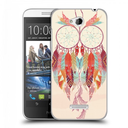 Дизайнерский силиконовый чехол для HTC Desire 616 Совиные ловцы снов