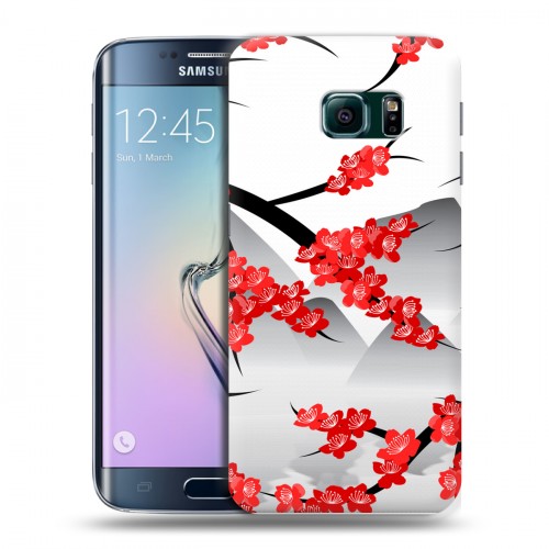 Дизайнерский пластиковый чехол для Samsung Galaxy S6 Edge Волшебная сакура