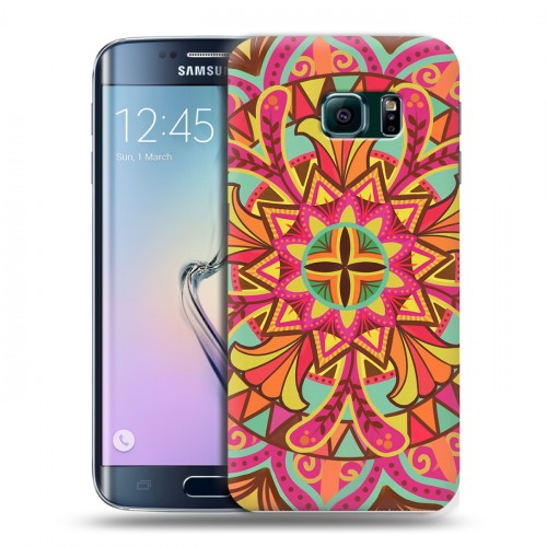 Дизайнерский пластиковый чехол для Samsung Galaxy S6 Edge Кислотные мандалы