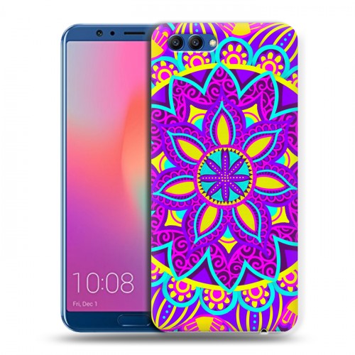 Дизайнерский пластиковый чехол для Huawei Honor View 10 Кислотные мандалы Дизайнерский пластиковый чехол для Huawei Honor View 10 Кислотные мандалы