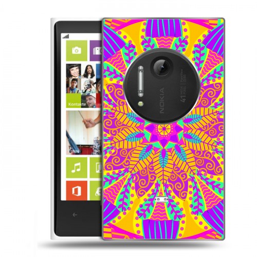 Дизайнерский пластиковый чехол для Nokia Lumia 1020 Кислотные мандалы