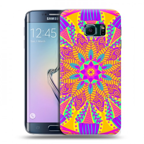 Дизайнерский силиконовый чехол для Samsung Galaxy S6 Edge Кислотные мандалы