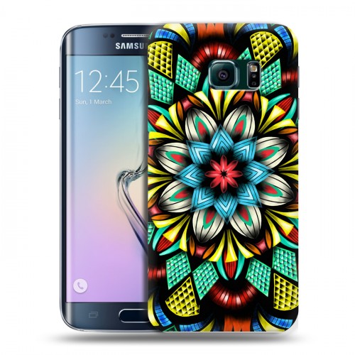Дизайнерский пластиковый чехол для Samsung Galaxy S6 Edge Темные мандалы