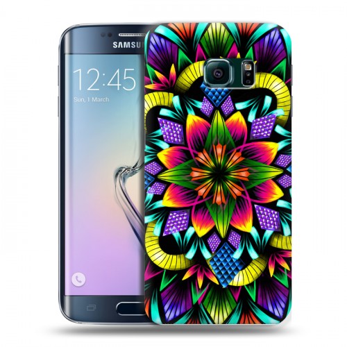 Дизайнерский пластиковый чехол для Samsung Galaxy S6 Edge Темные мандалы