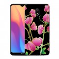 Дизайнерский силиконовый с усиленными углами чехол для Xiaomi RedMi 8A Люксовые цветы