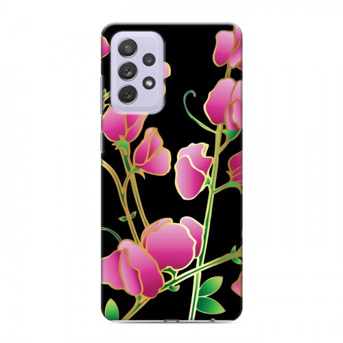 Дизайнерский силиконовый с усиленными углами чехол для Samsung Galaxy A72 Люксовые цветы