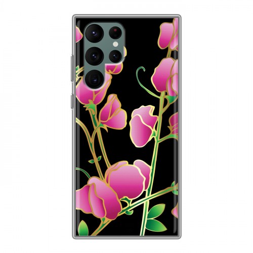 Дизайнерский пластиковый чехол для Samsung Galaxy S22 Ultra Люксовые цветы