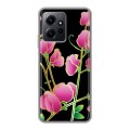 Дизайнерский силиконовый с усиленными углами чехол для Xiaomi RedMi Note 12 Люксовые цветы