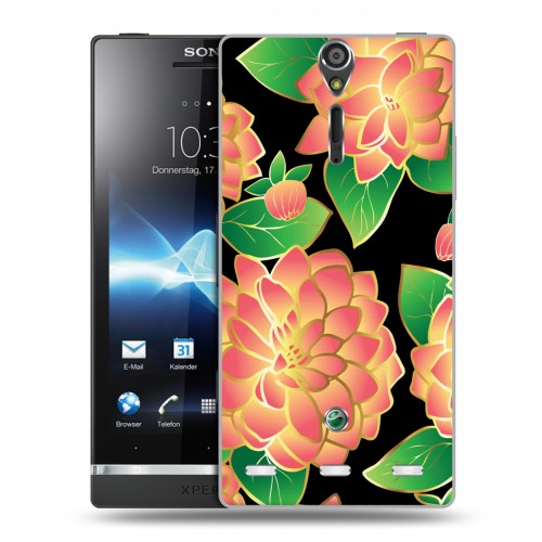 Дизайнерский пластиковый чехол для Sony Xperia S Люксовые цветы