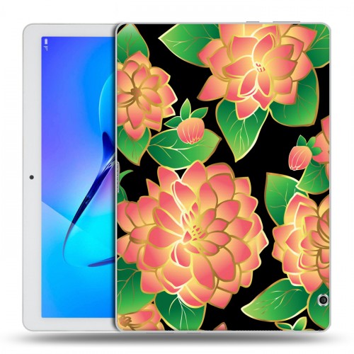 Дизайнерский силиконовый чехол для Huawei MediaPad T3 10 Люксовые цветы