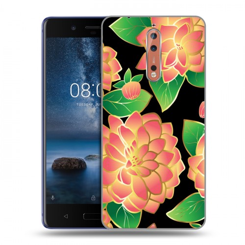 Дизайнерский пластиковый чехол для Nokia 8 Люксовые цветы