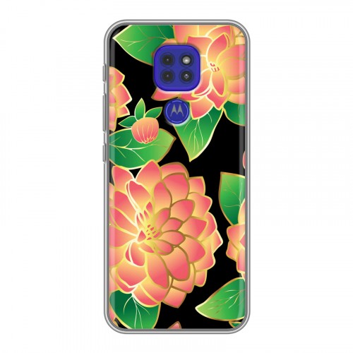 Дизайнерский силиконовый чехол для Motorola Moto G9 Play Люксовые цветы