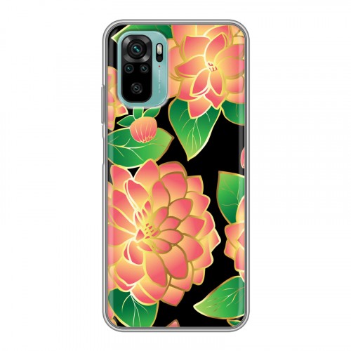 Дизайнерский силиконовый чехол для Xiaomi RedMi Note 10 Люксовые цветы