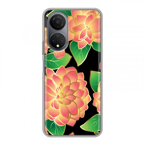 Дизайнерский силиконовый с усиленными углами чехол для Huawei Honor X7 Люксовые цветы