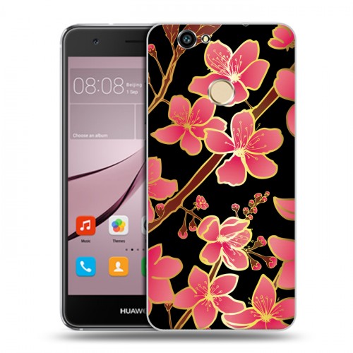 Дизайнерский силиконовый с усиленными углами чехол для Huawei Nova Люксовые цветы