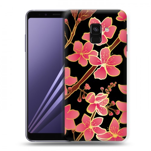 Дизайнерский пластиковый чехол для Samsung Galaxy A8 (2018) Люксовые цветы