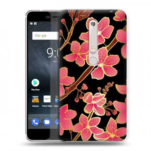 Дизайнерский пластиковый чехол для Nokia 6 (2018) Люксовые цветы