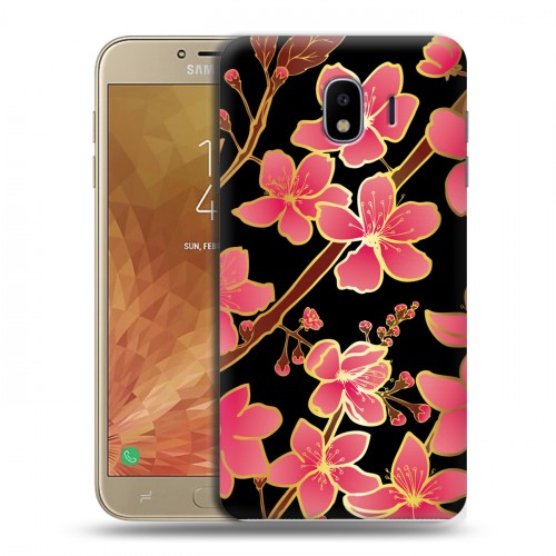 Дизайнерский пластиковый чехол для Samsung Galaxy J4 Люксовые цветы