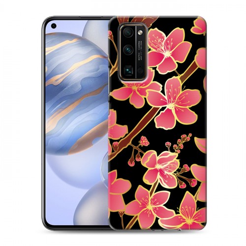 Дизайнерский силиконовый с усиленными углами чехол для Huawei Honor 30 Люксовые цветы