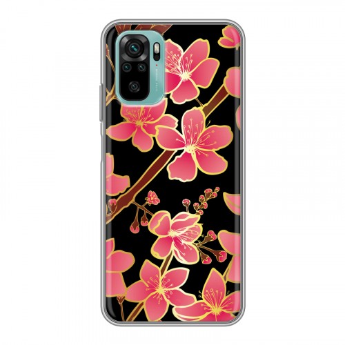 Дизайнерский силиконовый чехол для Xiaomi RedMi Note 10 Люксовые цветы
