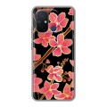 Дизайнерский силиконовый с усиленными углами чехол для Xiaomi RedMi 12C Люксовые цветы