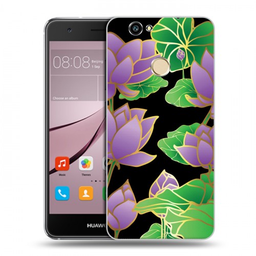 Дизайнерский силиконовый с усиленными углами чехол для Huawei Nova Люксовые цветы